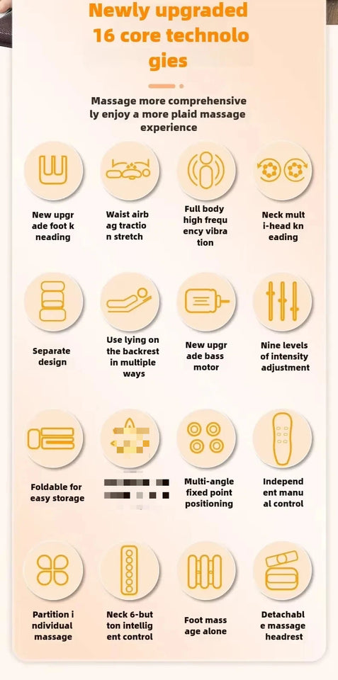 Electric Full Body Massage Mattress with Heat & Airbag Cushion