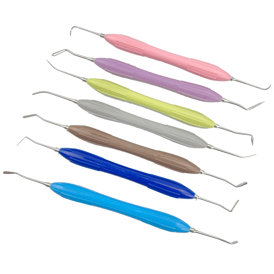 lDental Double-Ended Resin Filler Spatula Set – Stainless Steel Composite Filling Tool with Silicone Handle