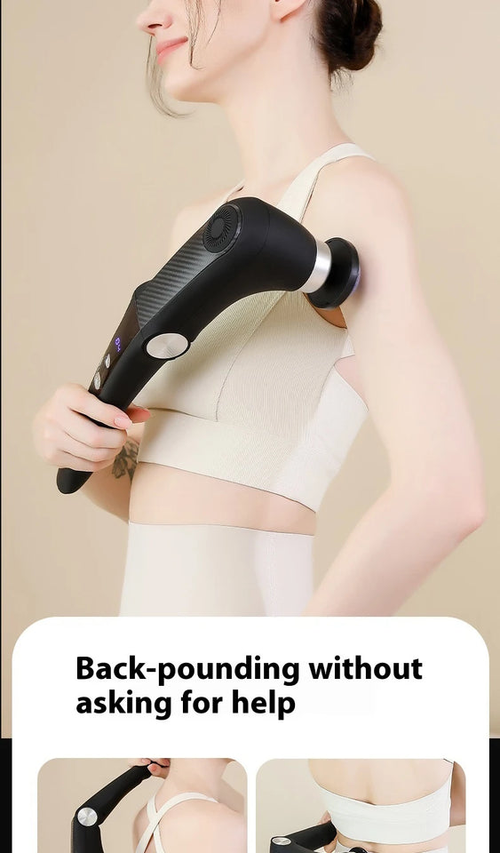 Fascia Massage Gun with Hot & Cold Heads – Adjustable Percussion Muscle Massager