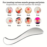 Stainless Steel Gua Sha Scraping Tool Guasha Massage Tool Set for Soft Tissue Scraping Used for Back, Legs, Arms,Neck,Shoulder