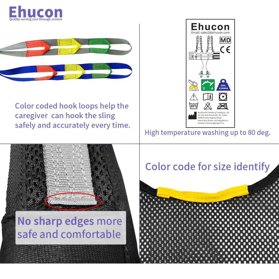 Ehucon Comfort Padded Patient Lift Walking Sling,Portable Hoyer Standing Harness to Handicap for Ambulating Support Training