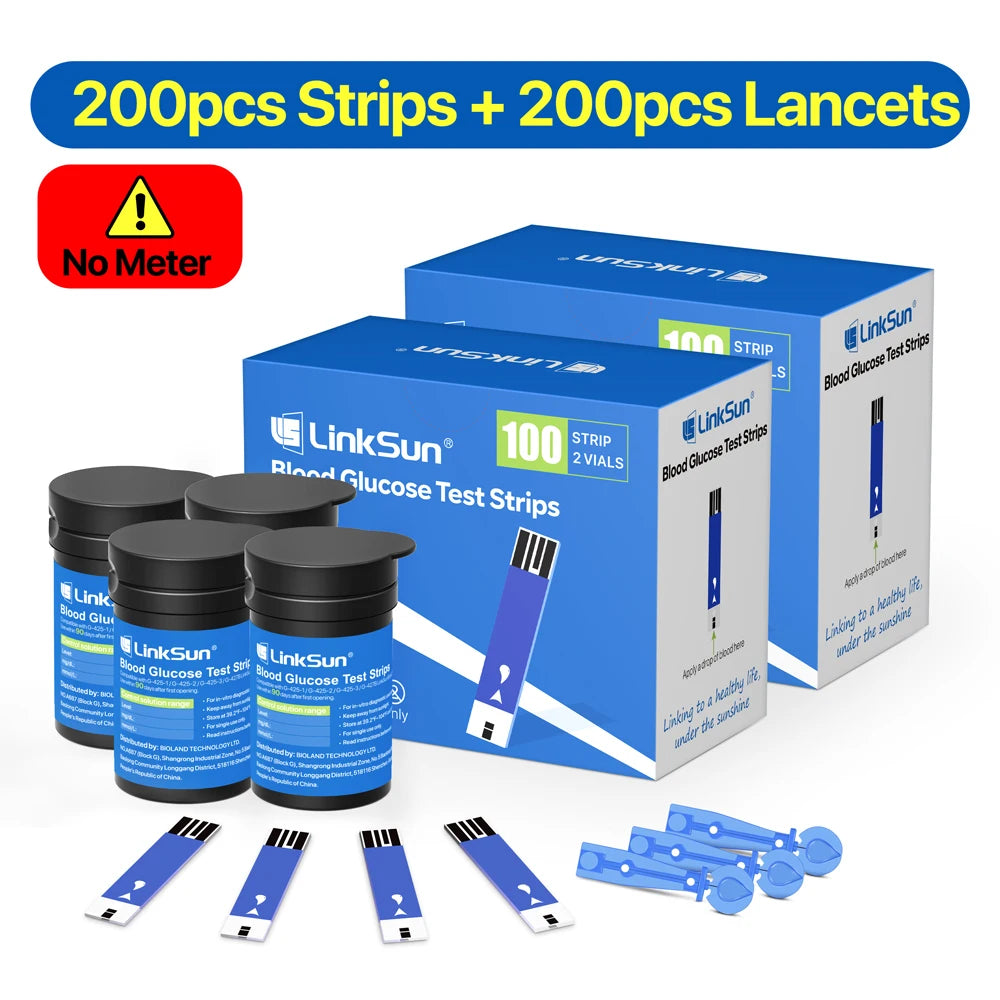 LinkSun G‑425‑3 Blood Glucose Meter Kit – No‑Coding, Large Display, Includes 10/50/100 Strips & Lancets