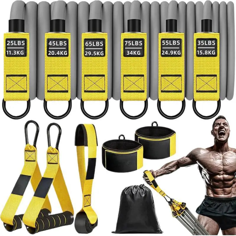 300 lbs Heavy-Duty Resistance Bands with Handles – Strength Training & Physiotherapy Exercise Strap