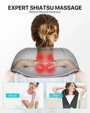 Shiatsu Neck & Shoulder Massager Pillow – U-Shaped Heated Deep Kneading Back & Body Massager