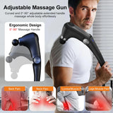 Fascia Massage Gun with Extended Handle – High-Frequency Electric Muscle Massager