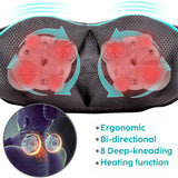 Shiatsu Neck & Shoulder Massager Pillow – U-Shaped Heated Deep Kneading Back & Body Massager