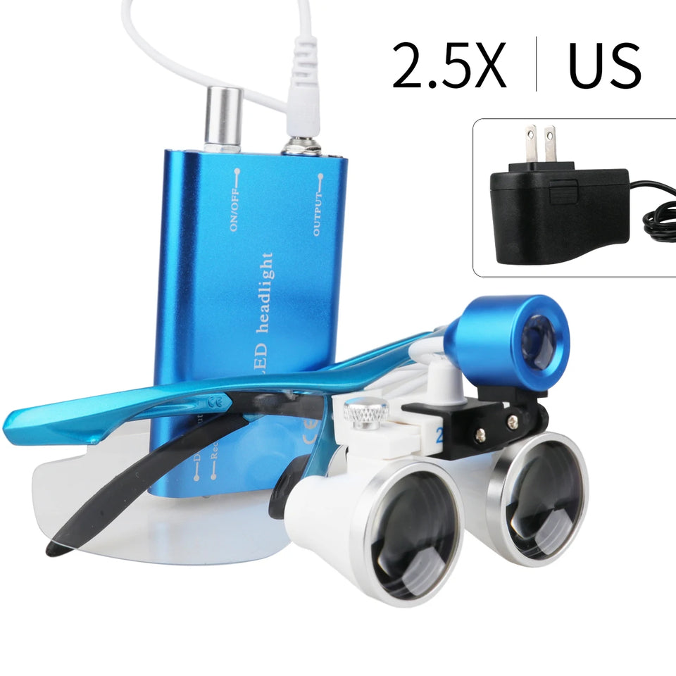 Dental Surgical Loupes 2.5X/3.5X with LED Light – Medical Magnifying Glasses for Dentistry & Surgery
