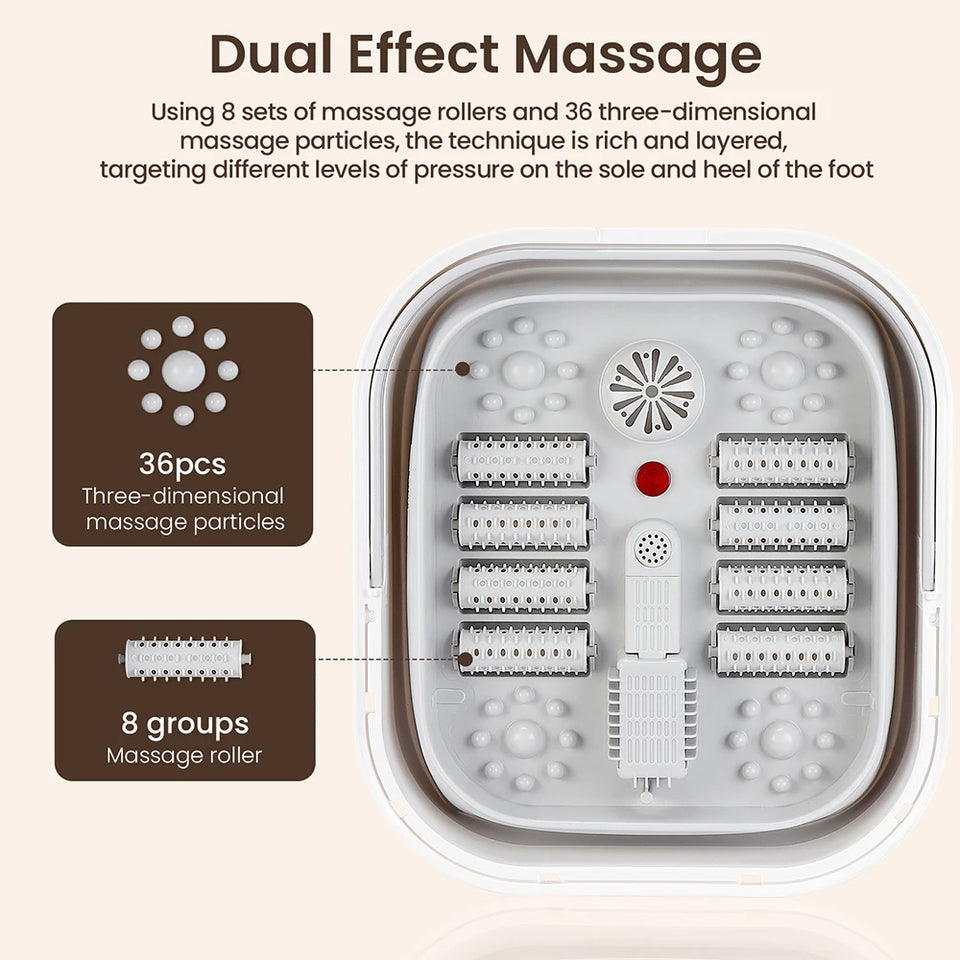 Portable Thermostatic Foot Massage Tub Foldable Plus Tropical Automatic Foot Bath Tub For Home To Promote Blood Circulatio