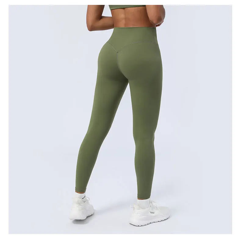 Women’s Seamless Fold-Over Fitness Leggings – Running & Yoga Pants with Butt-Lifting Design