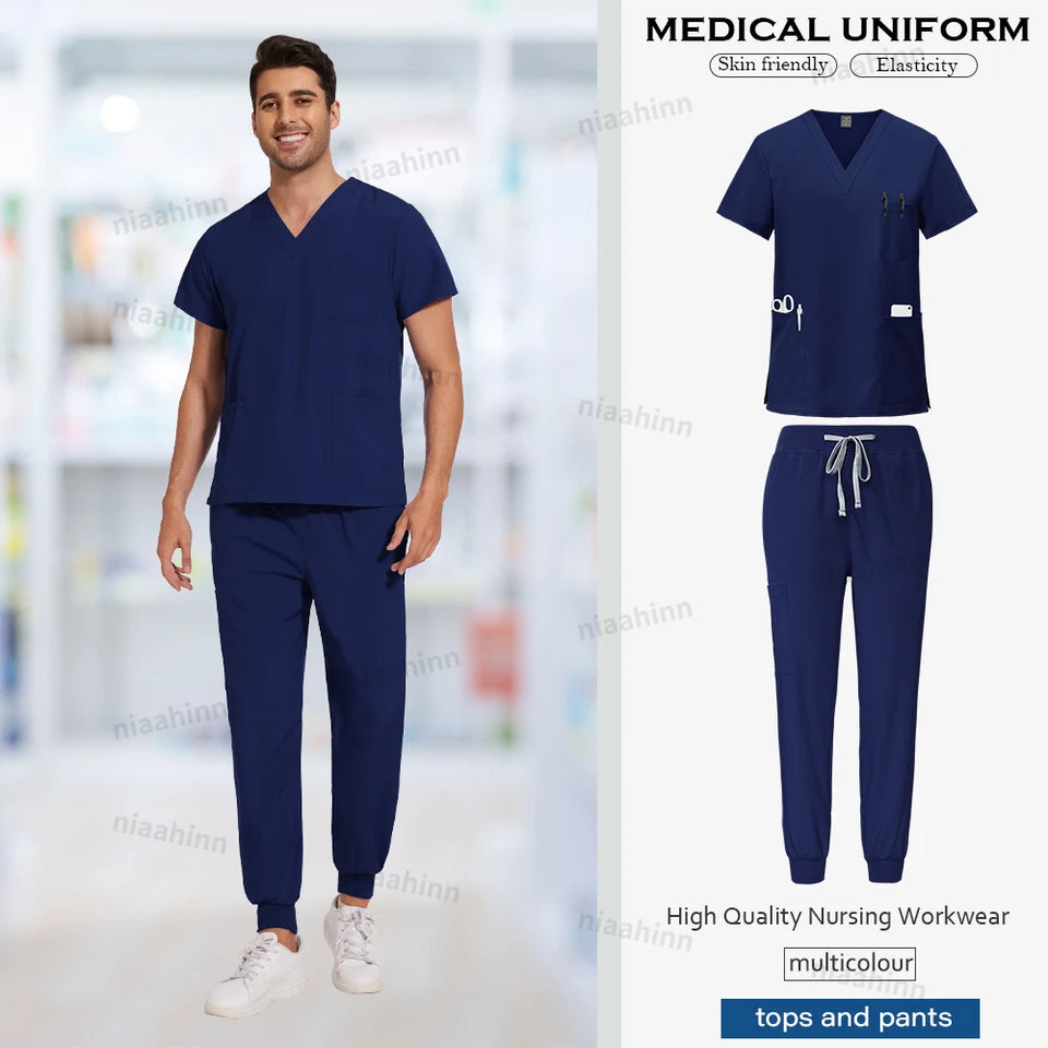 Wholesale Unisex Medical Jogger Scrub Set with Accessories