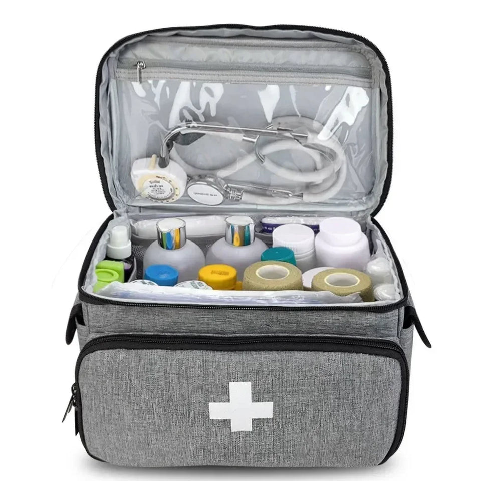 Portable Travel First Aid Kit & Medicine Storage Organizer Bag