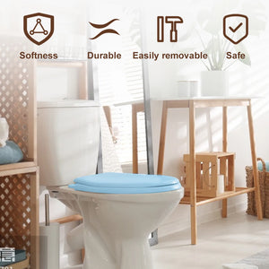 Round Soft-Close Toilet Seat – Comfortable Cushion Bathroom Replacement for Standard Toilets