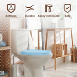 Round Soft-Close Toilet Seat – Comfortable Cushion Bathroom Replacement for Standard Toilets