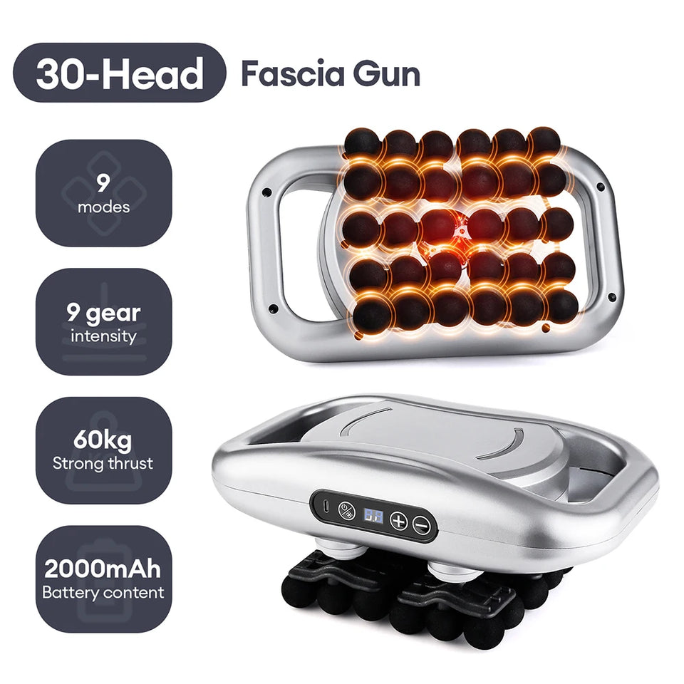 30-Head Massage Gun – High-Frequency Vibration Deep Tissue Muscle Massager