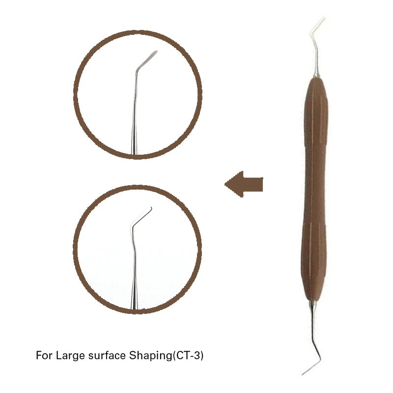 lDental Double-Ended Resin Filler Spatula Set – Stainless Steel Composite Filling Tool with Silicone Handle