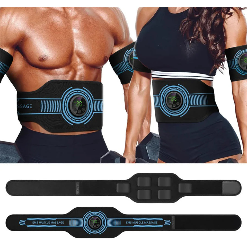 EMS abdominal fitness suit intelligent massage abdominal belt sticker can be used with water spray without gel pad USB charging