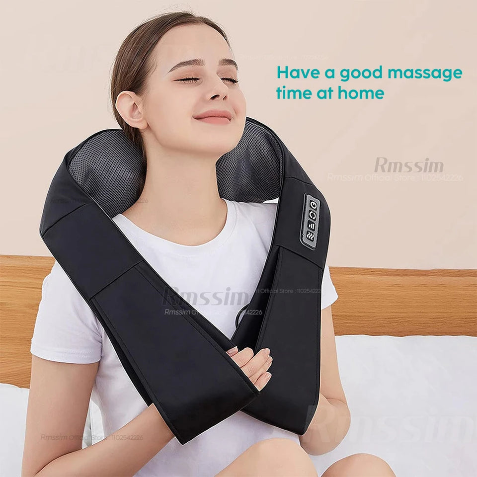 Shiatsu Neck & Shoulder Massager Pillow – U-Shaped Heated Deep Kneading Back & Body Massager