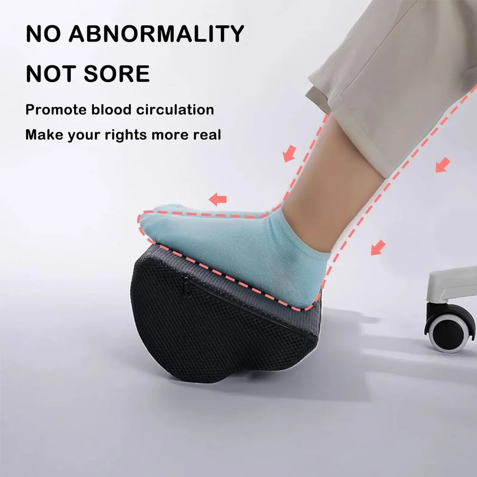 Ergonomic Memory Foam Foot Rest – Non-Slip Washable Under-Desk Foot Stool for Fatigue Relief