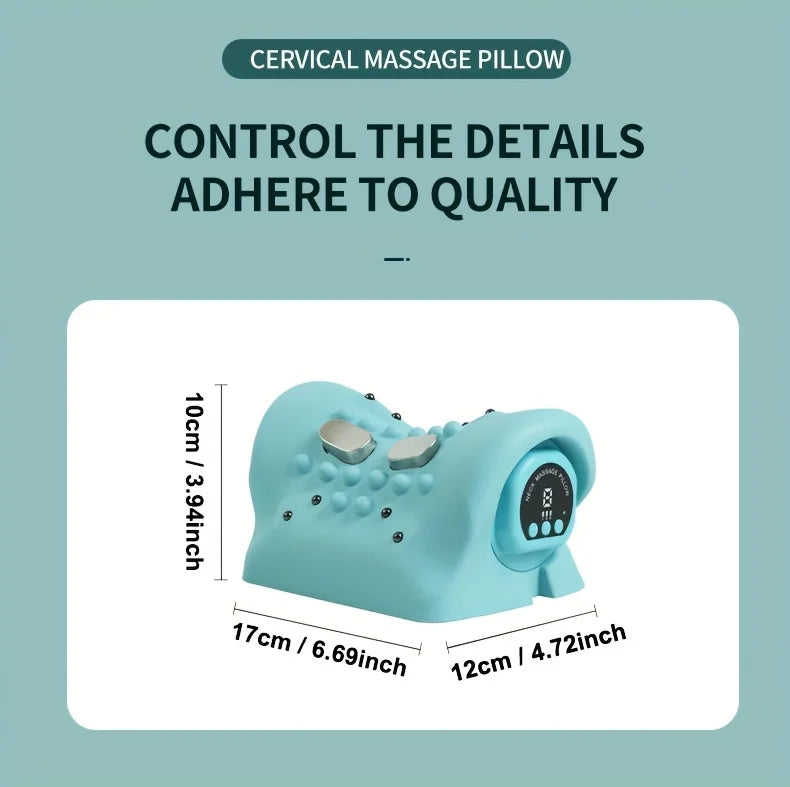 Multi Functional Vibration Massage Pillow Home Electric Neck Curvature Straightening Hot Compress Pulse Cervical Massage Pillow