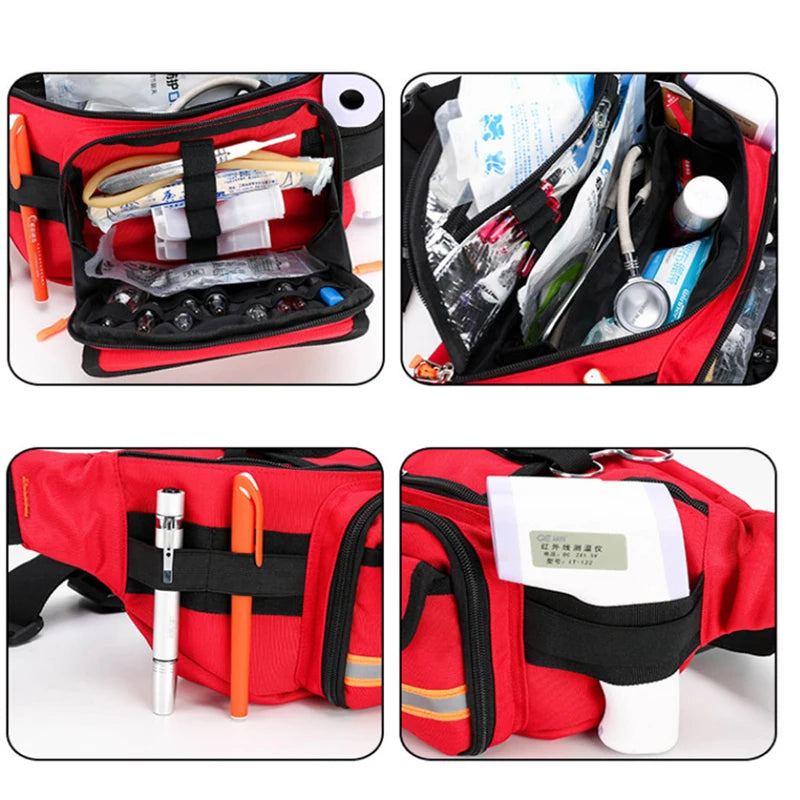 Outdoor First Aid Waist Bag – Empty Medical Organizer for Travel, Camping & Emergency Survival