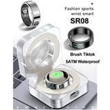2025 SR08 Smart Ring – LED Display, Heart Rate & SpO₂ Monitor, 5ATM Waterproof Fitness Ring for Men & Women