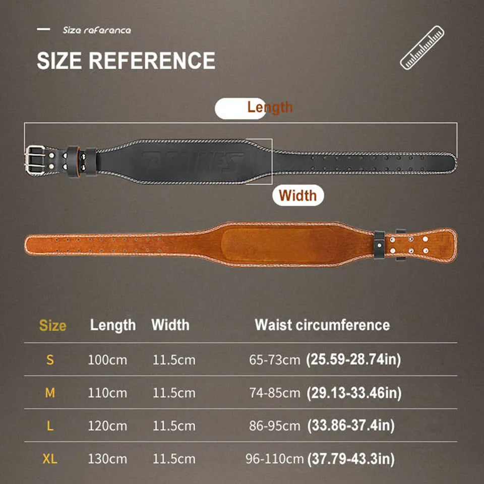 AOLIKES Cowhide Weightlifting Belt – Lumbar Support Gym Belt for Squats & Bodybuilding