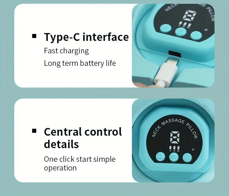 Multi Functional Vibration Massage Pillow Home Electric Neck Curvature Straightening Hot Compress Pulse Cervical Massage Pillow