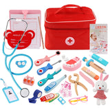 Wooden Pretend Play Doctor Educational Toys for Children Simulation Dentist Check Brush Teeth Medicine Set Role Playing Games