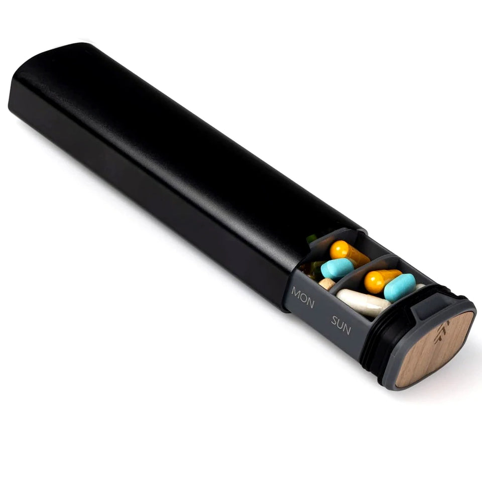 7-Day Premium Aluminum Pill Organizer – Large Capacity Weekly Pill Box for Vitamins, Supplements & Medicine