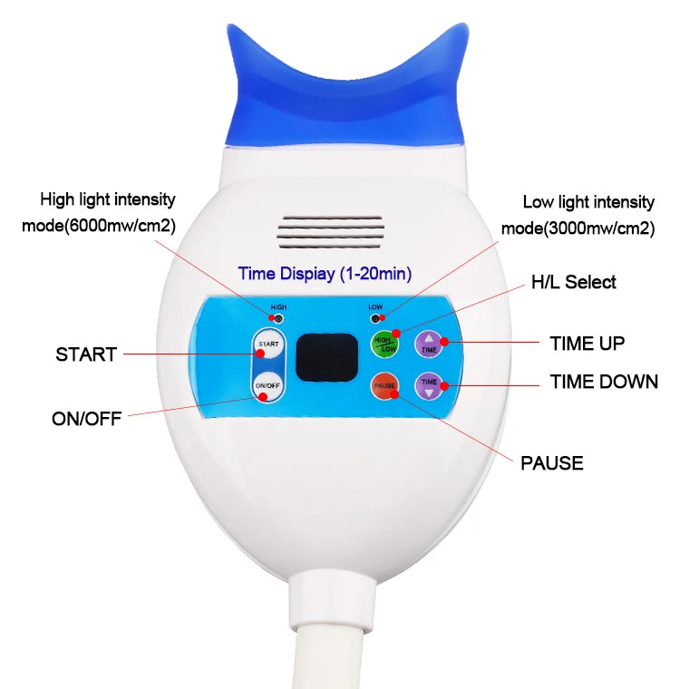 Professional LED Teeth Whitening Lamp – Cold Blue Light Dental Bleaching Machine with Center Pillar Stand