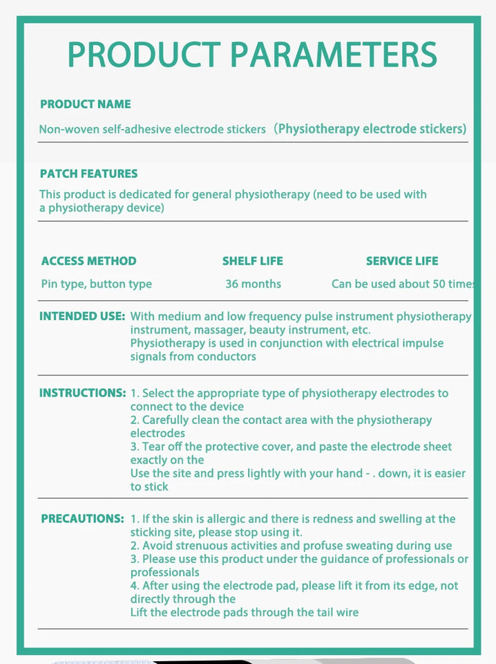 30/50/100PCS Electrode Pads Conductive Gel For Electrode Stickers Electrodes Massager Nerve Muscle Stimulator