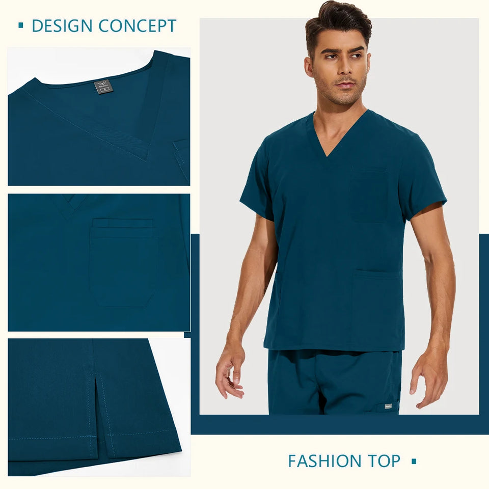 Unisex Medical Scrub Set with Pockets – Jogger-Style Nurse & Doctor Uniform for Clinical, Surgical & Veterinary Work