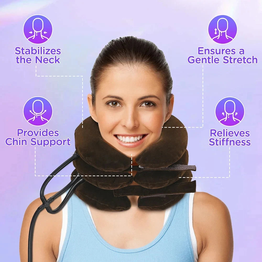 nflatable Cervical Neck Stretcher – Home Spinal Traction Device for Pain Relief & Muscle Strain Recovery