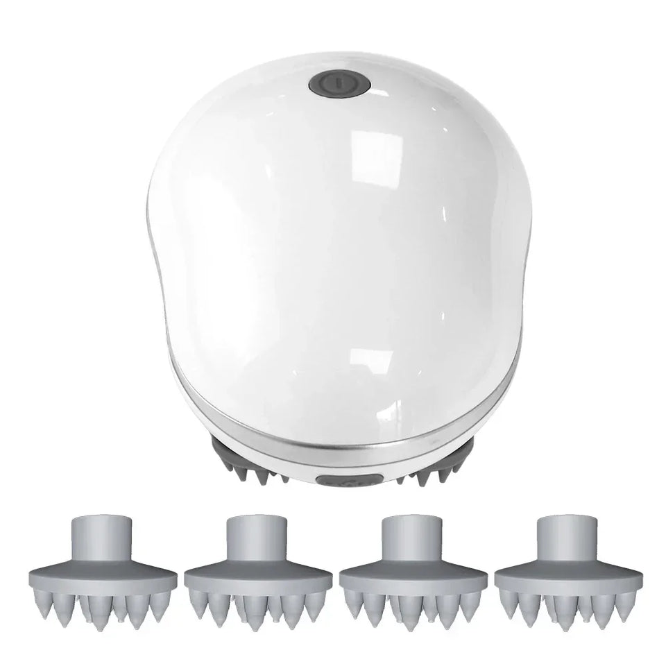 Infrared Scalp Massager with 4 Kneading Massage Heads Head Body Massager for Hair Growth Stress Relax Red Light Nourishes Hair