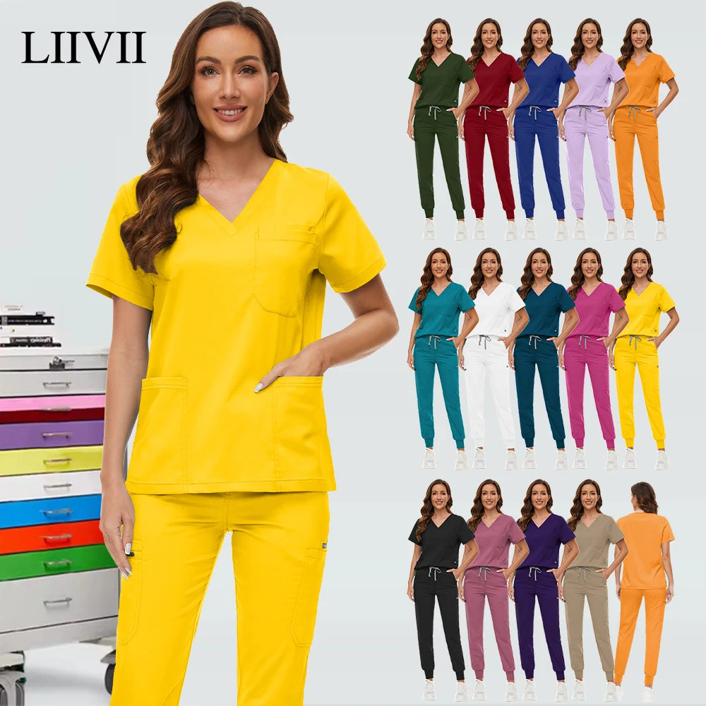 Unisex Medical Scrub Set with Pockets – Jogger-Style Nurse & Doctor Uniform for Clinical, Surgical & Veterinary Work
