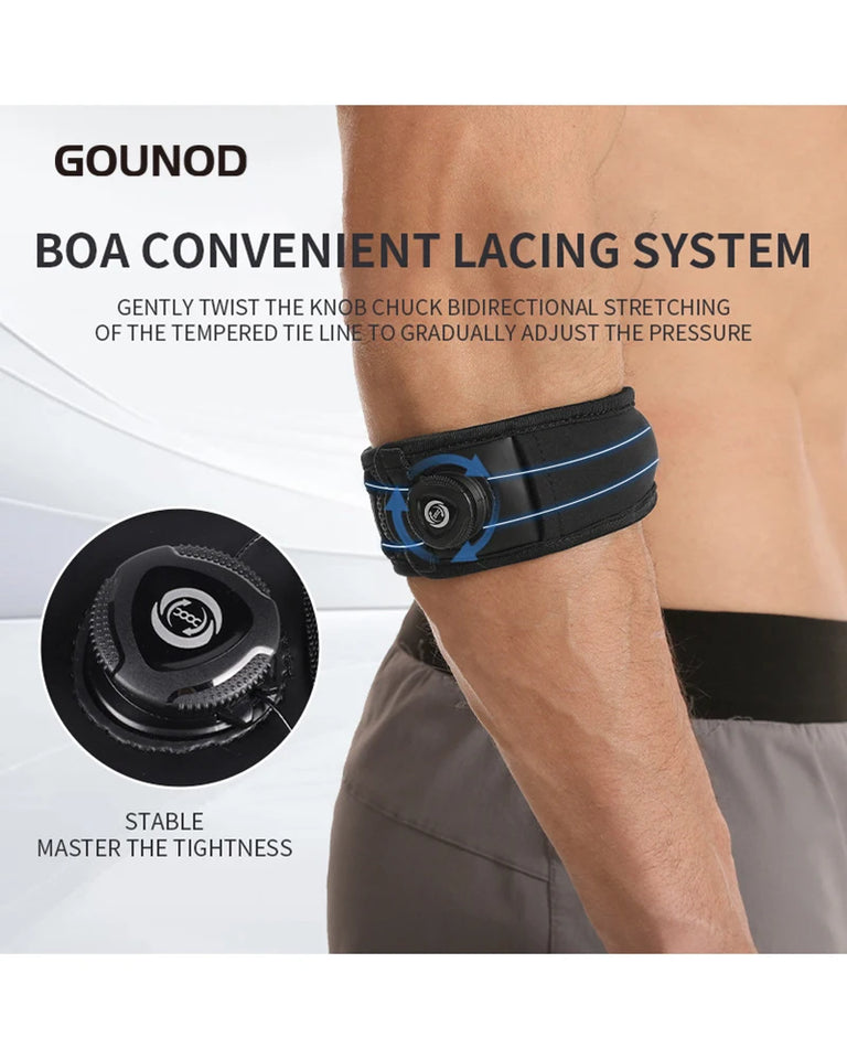 GOUNOD Adjustable Elbow Support Strap – Compression Brace for Tennis, Golf, & Lateral Epicondylitis Pain Relief (1PC/2PC)