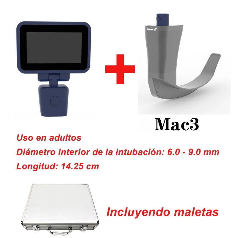 Mexico Local Stock 3.5 Inch HD Touch screen Anesthesia Digital Video Laryngoscope 6 sizes Reusable Sterilizable Blades Optional