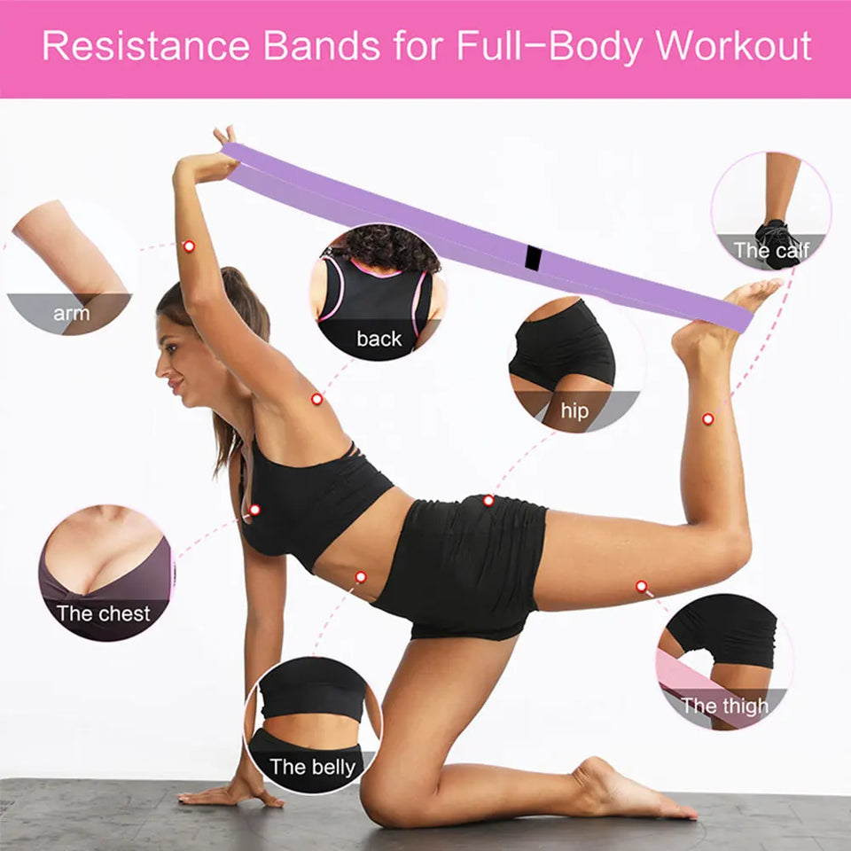Long Resistance Bands – Stretch Workout Bands for Home Gym, Yoga, Pilates & Full-Body Training