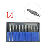 10PCS Assorted Tungsten Steel Dental Polisher Burs – 2.35MM Low-Speed Handpiece Drill Bits for Dental Lab