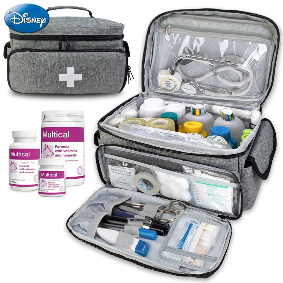Travel First Aid Kit Bag – Layered Medical Storage Organizer for Home, Car & Outdoor Use