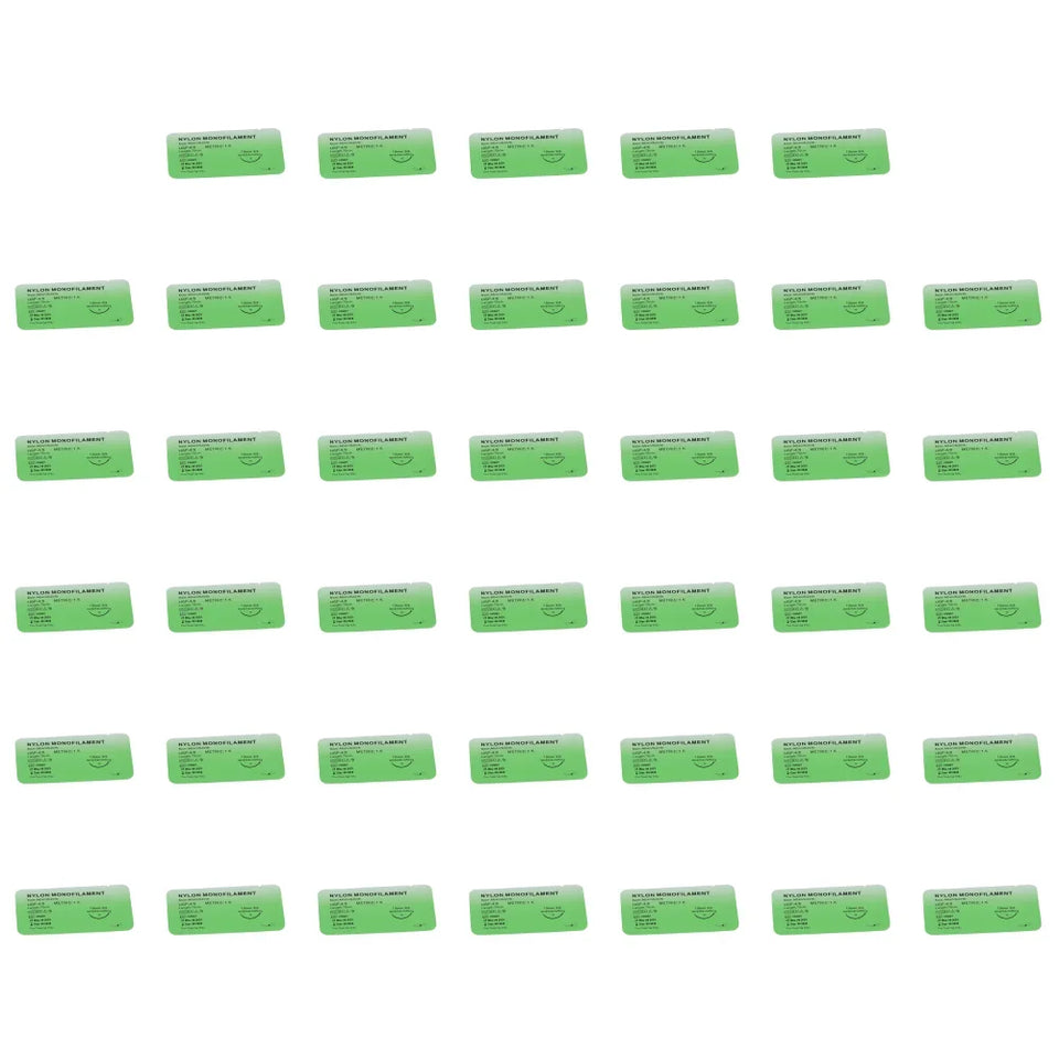 Medical Nylon Monofilament Suture Kits 4/0 – Individually Wrapped Veterinary & Practice Sutures for Training (1–100pcs)