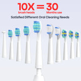 Seago Sonic Electric Toothbrush – USB Rechargeable Ultrasonic Tooth Brush with 10 Replacement Heads