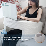 Extra Large Memory Foam Reading Pillow – Bed Rest Back & Arm Support Cushion for Gaming, Working & Relaxation (Removable Cover)