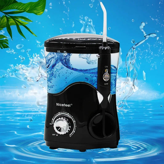 600ML High-Frequency Pulse Water Flosser – Oral Irrigator with 7 Heads for Teeth Whitening & Tartar Removal