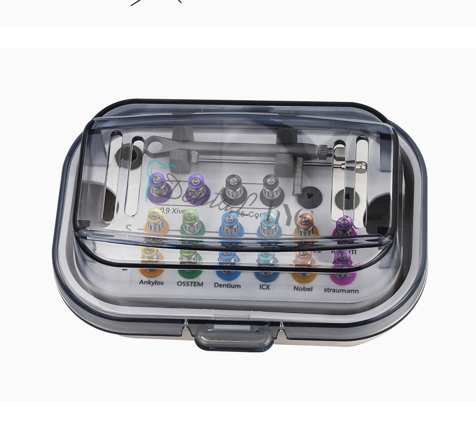 Dental Implant Torque Wrench Kit – Adjustable Ratchet 10–70Ncm with 16pcs Colorful Screwdrivers