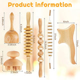 6-in-1 Wood Therapy Massage Roller – Lymphatic Drainage & Anti-Cellulite Massager