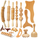 Wooden Massage Tools Wood Lymphatic Drainage Massager Anti Cellulite Body Shaping Tools for Beauty, Gua Sha, Sore Muscle Relief