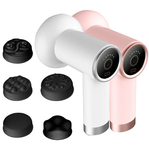 Wireless Charging Massage Gun – Handheld Fat Burning & Muscle Kneading Stick (Pink/White)