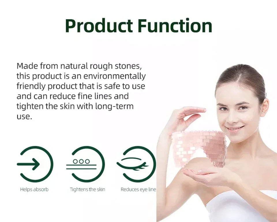 Natural Rose Quartz Eye Mask Massager Jade Relax Sleep Massage Tools Care Stone Face Cooling Sleep Mask