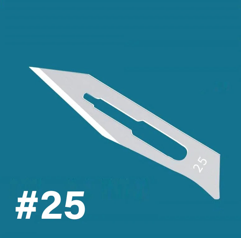 100PCS Sterile Dental Surgical Blades – Carbon Steel Scalpel Knives with Handle for Medical, Beauty, and DIY Repairs